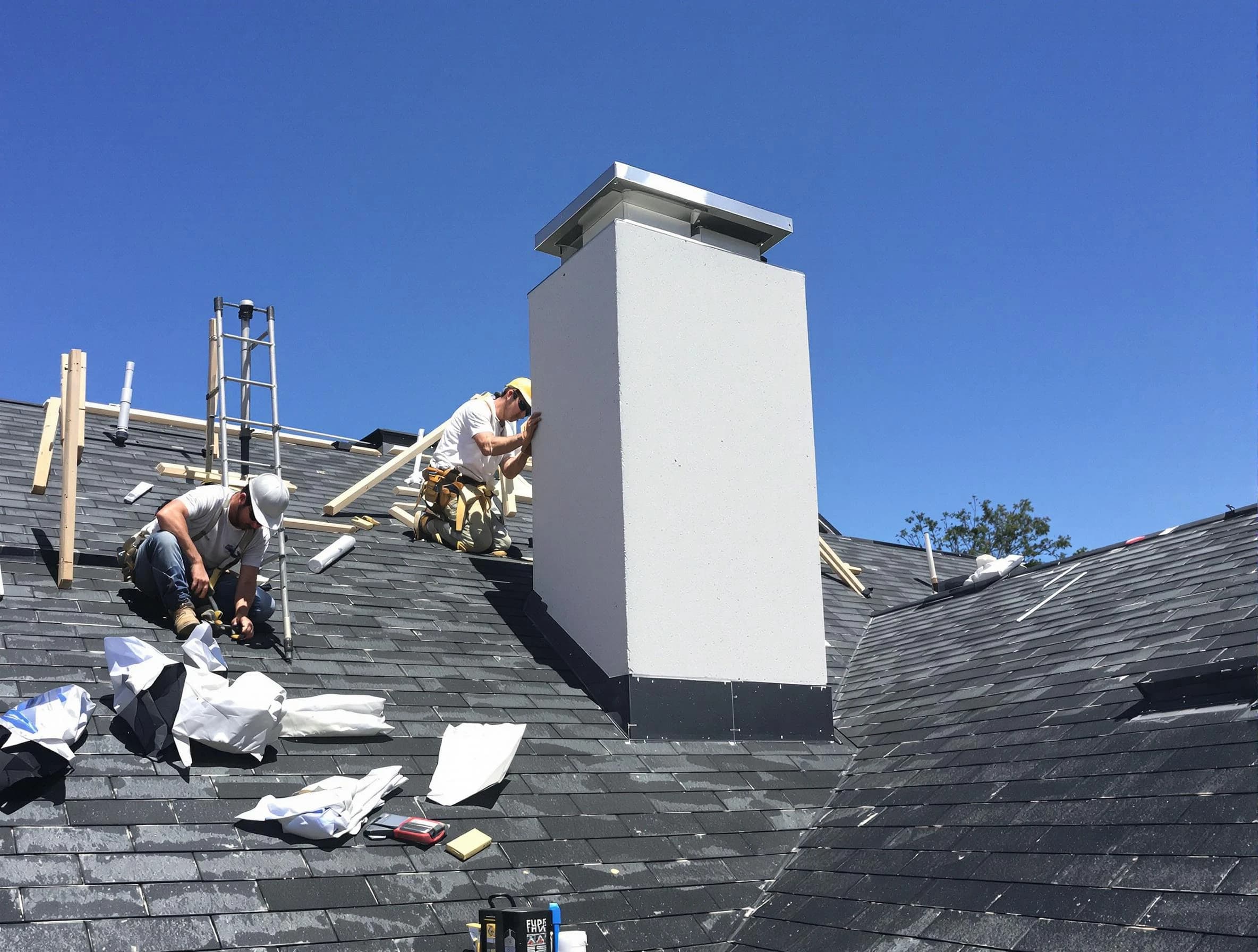 Stonegate Chimney Sweep crew installing a new chimney in Stonegate, CO