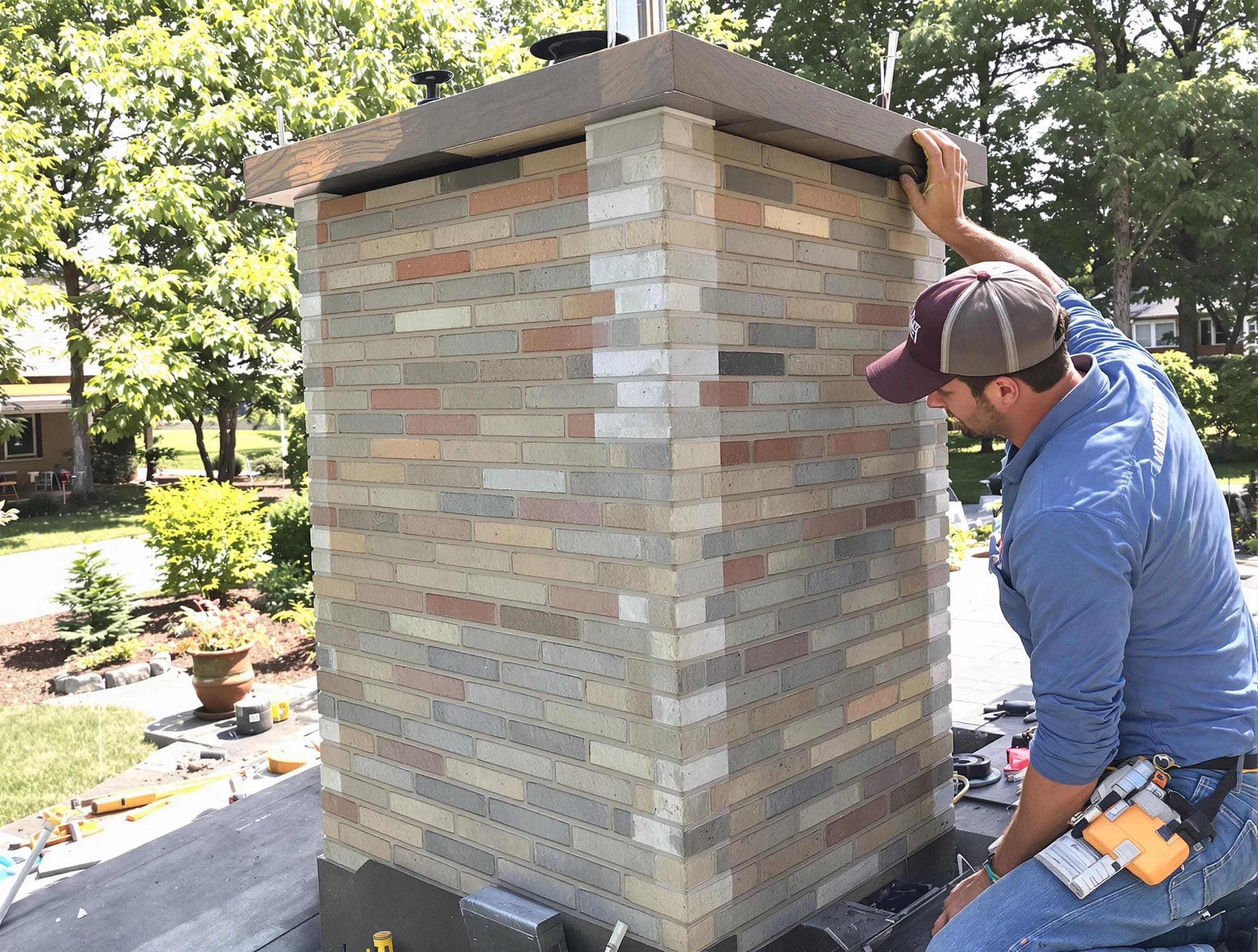 Stonegate Chimney Sweep completing a modern chimney remodel in Stonegate, CO