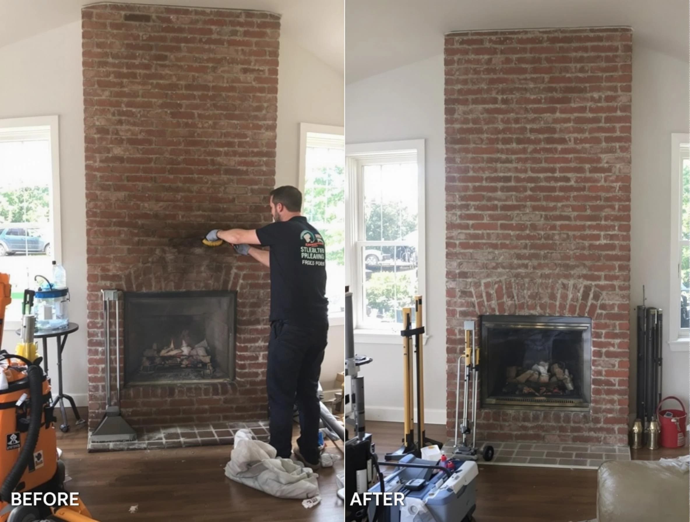 Finished chimney sweeping service by Stonegate Chimney Sweep in Stonegate, CO