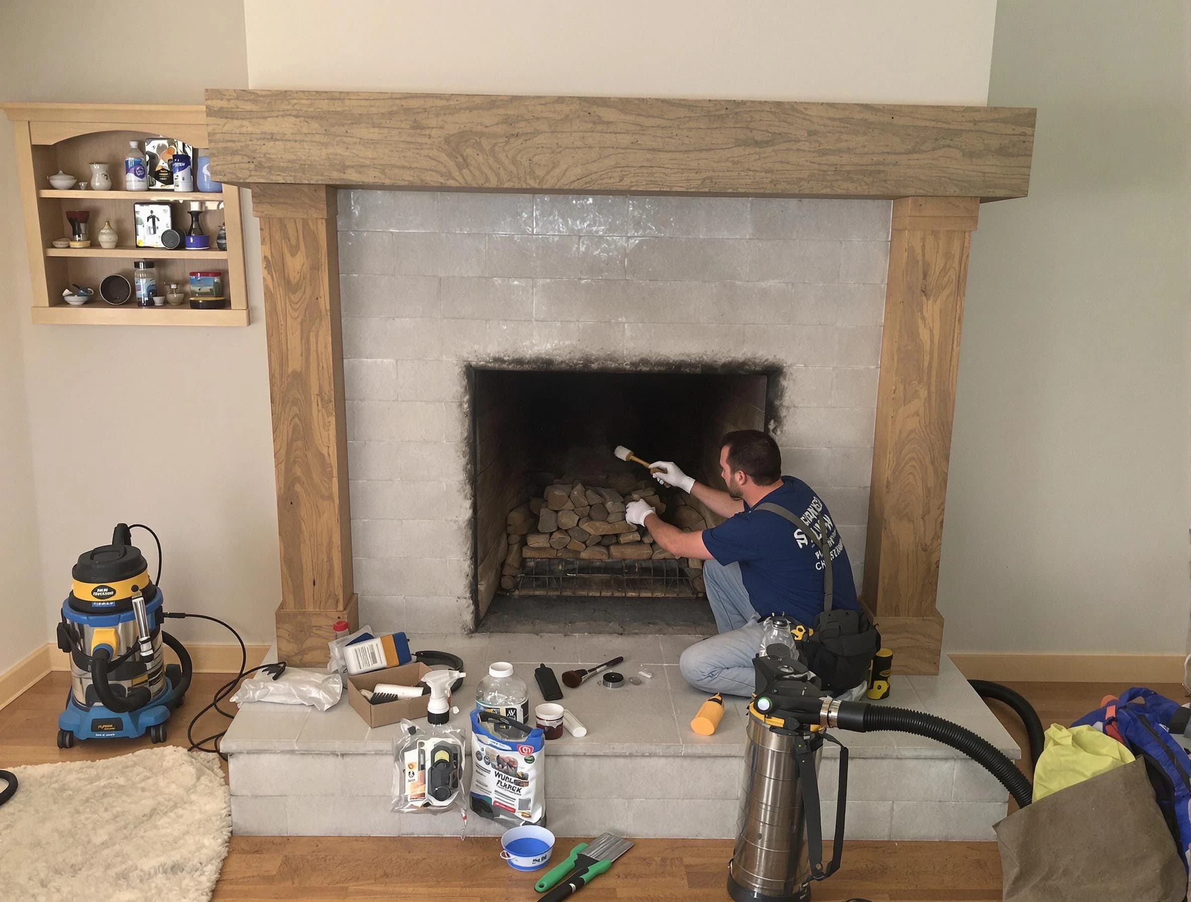 Detailed creosote removal process by Stonegate Chimney Sweep in Stonegate, CO