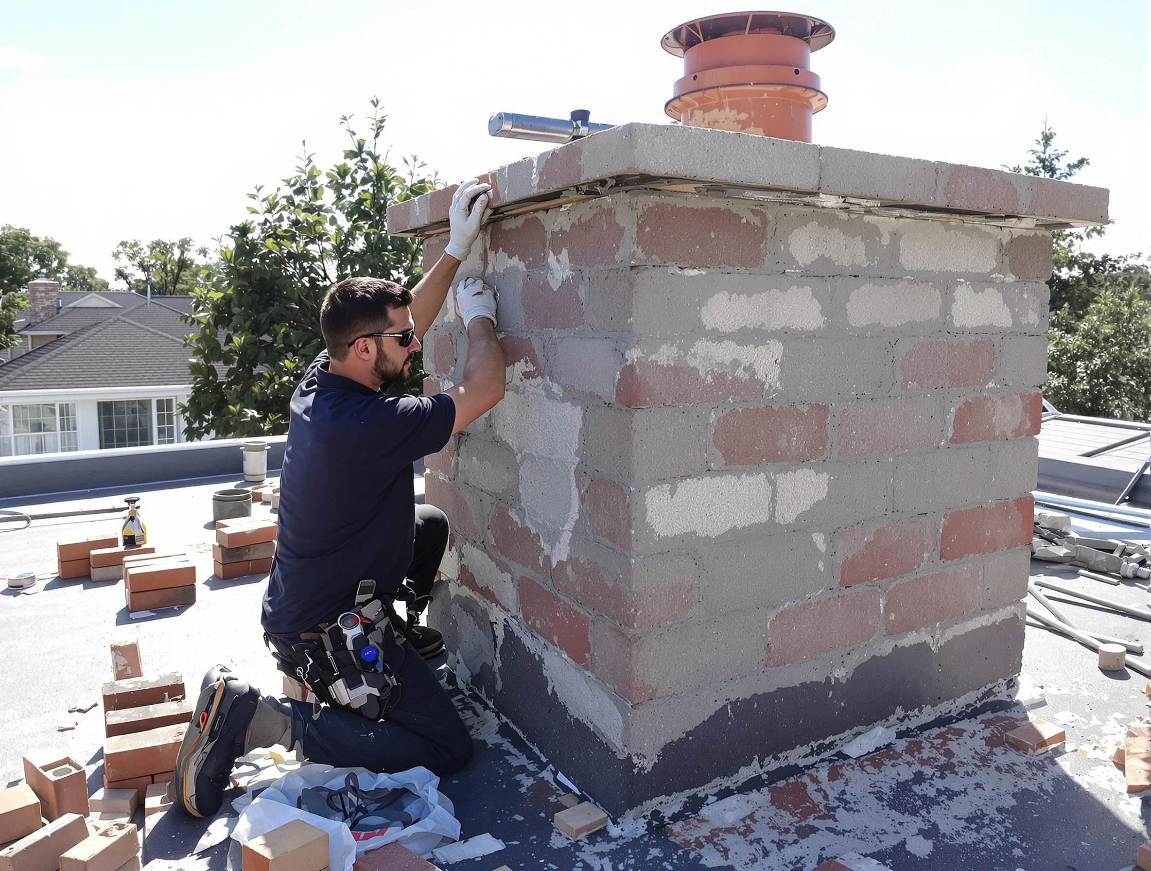 Advanced chimney repair process by Stonegate Chimney Sweep in Stonegate, CO
