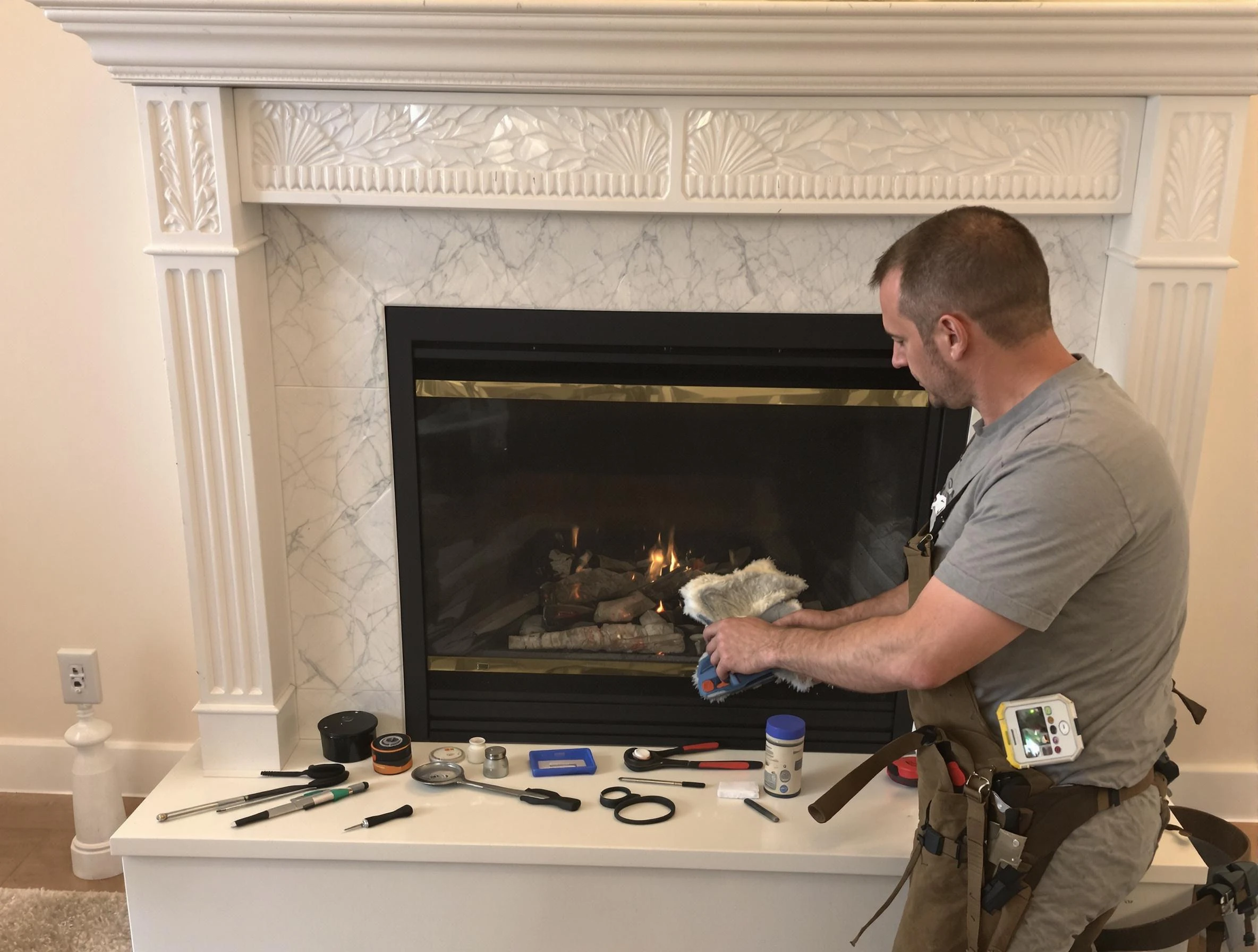 Stonegate Chimney Sweep performing fireplace maintenance in Stonegate, CO